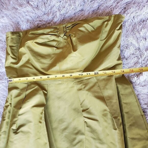 J. Crew Womens Strapless Green Dress  100% Silk Size 12  Formal Prom - Picture 5 of 9